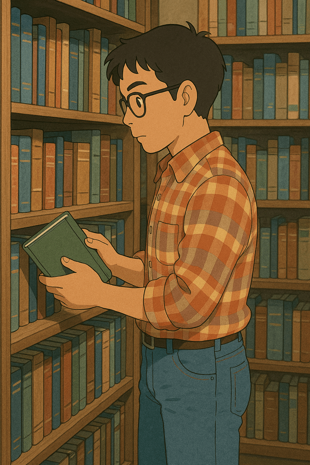 Ghibli Image of Sung Working at Library